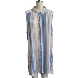 Two by Vince Camuto Sleeveless Button Down Tunic Large